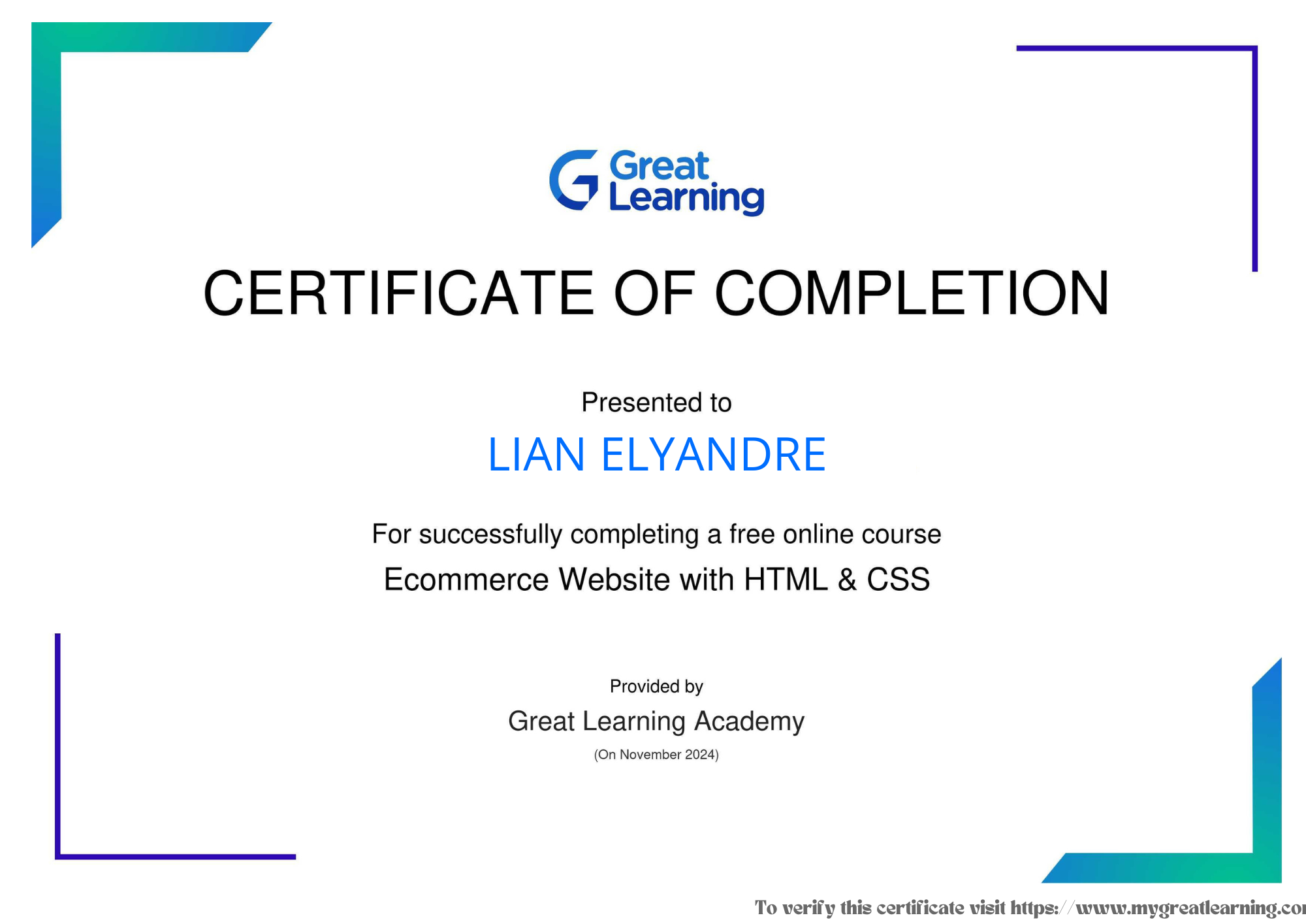 E-Commerce Certificate